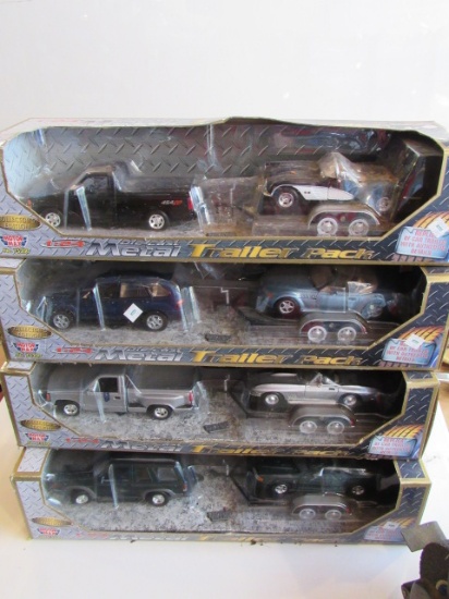 (4)  1:24 Scale Diecast Trailer Pack Collectible Cars