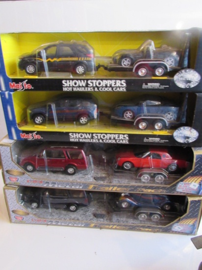 (4)  1:24 Scale Diecast Trailer Pack Collectible Cars