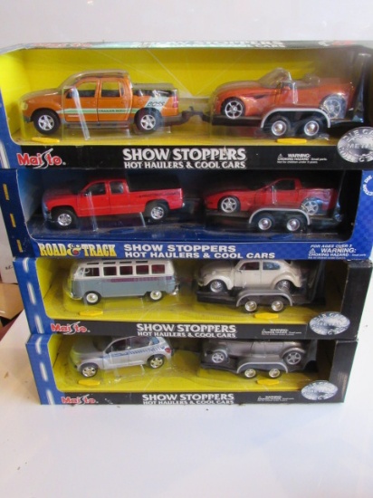 (4)  1:24 Scale Diecast Trailer Pack Collectible Cars