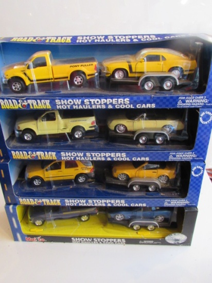 (4)  1:24 Scale Diecast Trailer Pack Collectible Cars