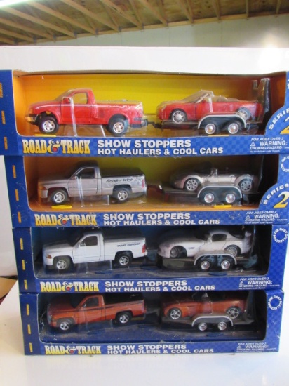 (4)  1:24 Scale Diecast Trailer Pack Collectible Cars