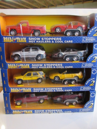 (4)  1:24 Scale Diecast Trailer Pack Collectible Cars