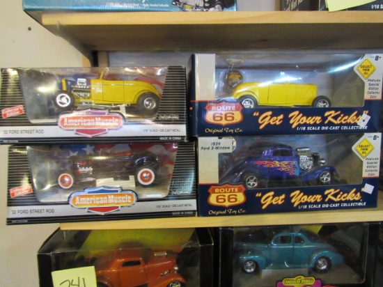 (4)  1:18 Scale Die Cast Collectible Cars