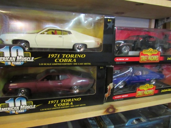 (4)  1:18 Scale Die Cast Collectible Cars