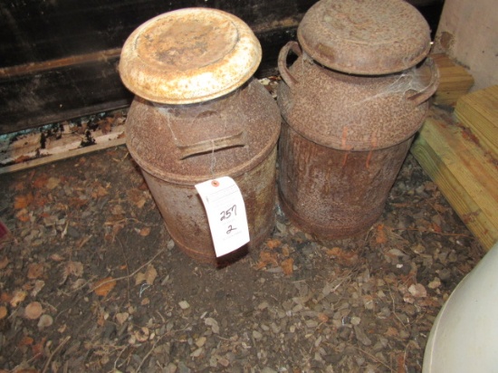 (2) Steel Milk Steel Jugs
