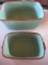 (2) Green Ceramic Casseroles