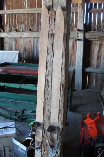 (2) Antique Wooden Skis