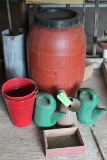 Rain Barrel & Watering Cans