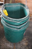 (4) Five Gallon Fortiflex Poly Buckets