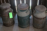 (3) Antique Milk Cans