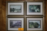 (5) Framed Country Scene Prints