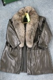 Overland Outfitters Leather Coat w/ Fox Collar