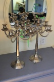 (2) Pewter Candelabras