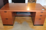 Double Pedestal Office Desk & Matching Filing Cabinet