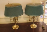 (2) Brass Style Table Lamps