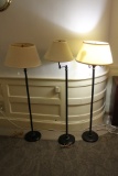 (3) Standing Cast Metal Floor Lamps