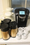Keurig Coffee Maker & (5) Hot Pots
