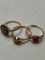 (3) Victorian Unmarked Yellow Gold Rings