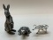 (3) Plated Figures: Rabbit, Frog, Risis Ox