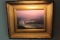 Oil on Board Sea Scape Painting w/ Gilded Frame & light