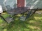 Oval Expanded Metal Patio Table w/ (6) Chairs & (2) Stands