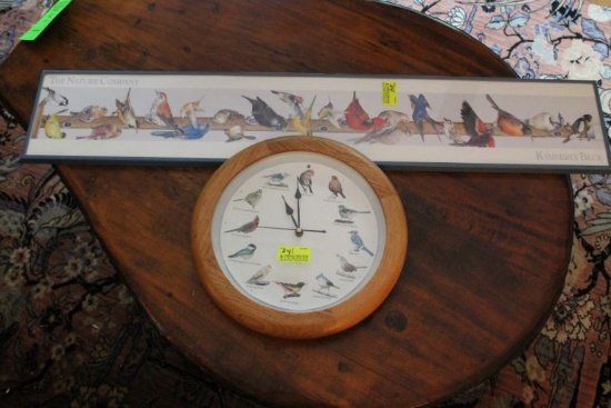 Decorative Bird Chimes Clock & Wall Art