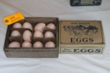 (2) Antique Egg Crates