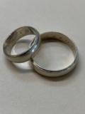 (2) 14K White Gold Bands