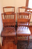 (4) Plank Seat Pine Chairs