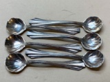 Set of (6) Sterling Silver Salt Spoons
