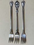 (3) Sterling Silver Seafood Forks