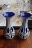 (2) Cased Glass Vases