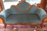 Upholstered Victorian Walnut Settee