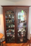 Antique Two Door Mahogany China Cabinet