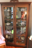 Antique Two Door Walnut China Cabinet