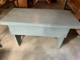 Antique Grey Painted Wood Bench