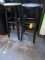 (2) Black Finish Wood Stools