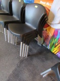 (4) Contemporary Poly Stacking Chairs with aluminum legs