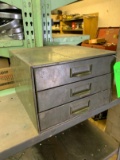 Metal 3 Drawer Cabinet Including Contents