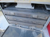 Three Drawer Parts Bin with Contents