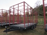 Stoltzfus Manufacturing Tri-Axle Flatbed Trailer with Hay Rack