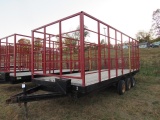 Stoltzfus Manufacturing Tri-Axle Flatbed Trailer with Hay Rack