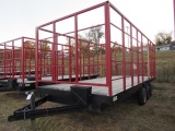 Stoltzfus Manufacturing Tri-Axle Flatbed Trailer with Hay Rack