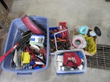 Tote of Paint, Tape, Tool Hangers & Miscellaneous