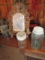 Bevelled Glass Dresser Mirror & (3) Canning Jars