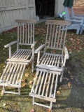 (2) Teak Folding Deck Chairs