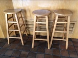 (3) Hardwood Stools