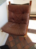 Norwegian Bentwood Leather Chair