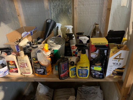 Shelf Lot of Automotive Washes & Polishes