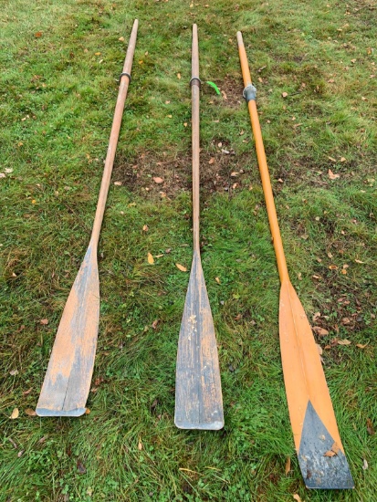 (3) 12' Wood Sweep Oars Ornamental